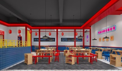 现代火锅店3D模型下载